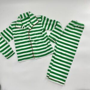 Bayou blanks Green and White Stripe Pajama Set